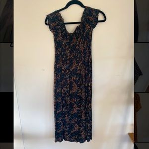 Floral Off the Shoulder Midi Dress